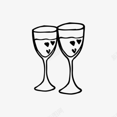 玻璃杯爱情酒杯图标图标