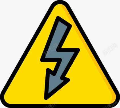电警告标志2线颜色图标图标