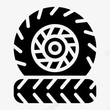 轮胎汽车服务2实心图标图标