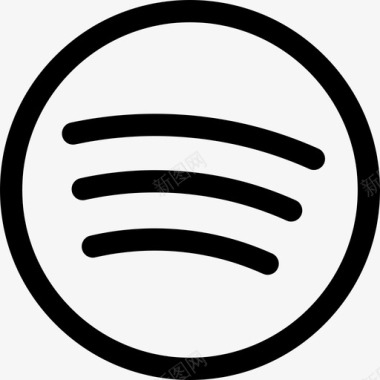 Spotify社交网络25线性图标图标