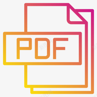 Pdf文件文件格式3渐变图标图标