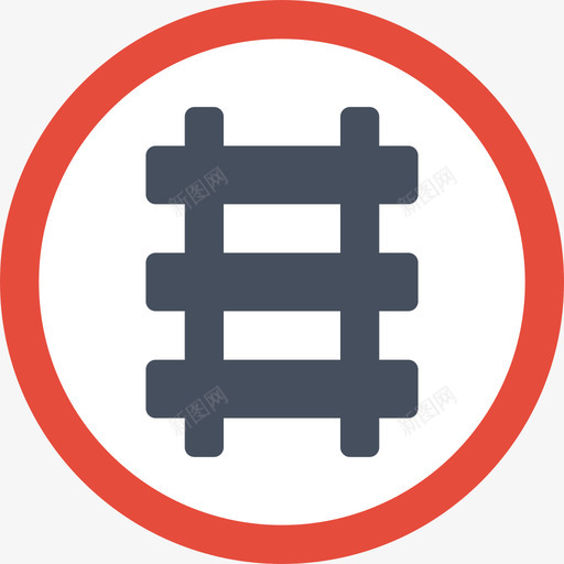 铁路警告标志5平坦图标svg_新图网 https://ixintu.com 平坦 标志 警告 铁路