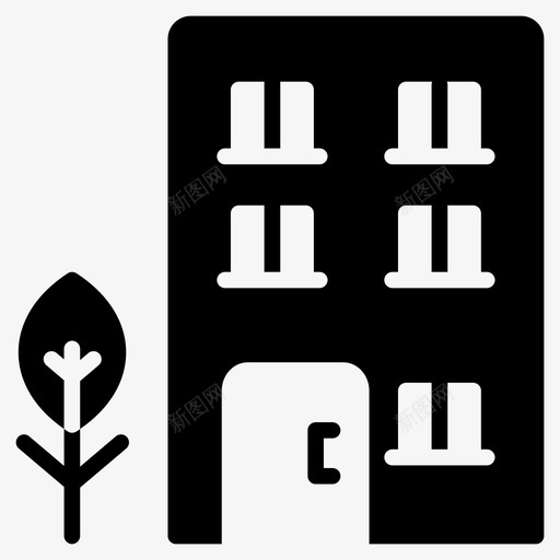 房子建筑物地标图标svg_新图网 https://ixintu.com 图标 地标 建筑物 房地产 房子 符号