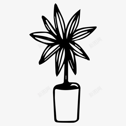植物室内植物盆栽植物图标svg_新图网 https://ixintu.com 室内 植物 盆栽 素描