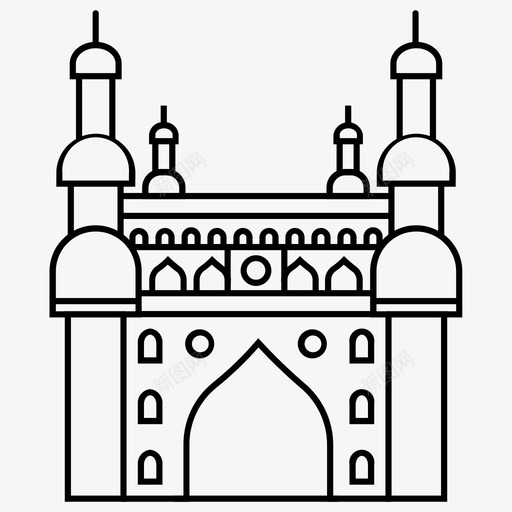 查米纳尔城市历史图标svg_新图网 https://ixintu.com 印度 历史 城市 收藏 米纳尔 纪念碑 线路