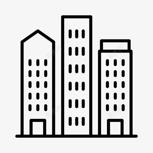 建筑物城市结构图标svg_新图网 https://ixintu.com 城市 城镇 建筑物 结构