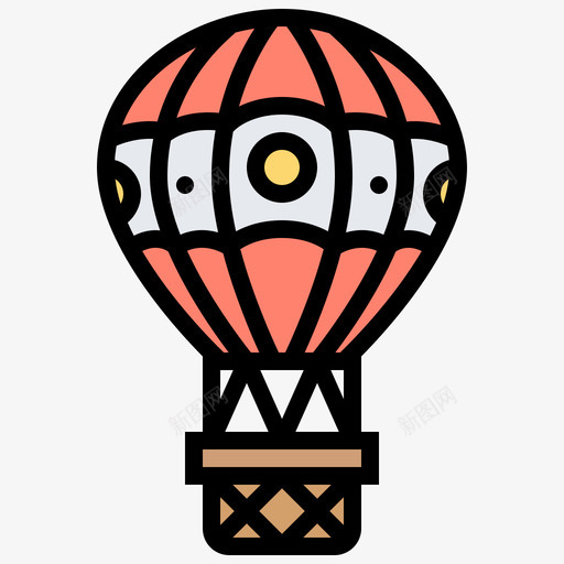 热气球马戏团84线性颜色图标svg_新图网 https://ixintu.com 热气球 线性 颜色 马戏团