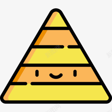 金字塔埃及43线形颜色图标图标