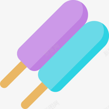 冰激凌棒甜点和糖果10扁平图标图标