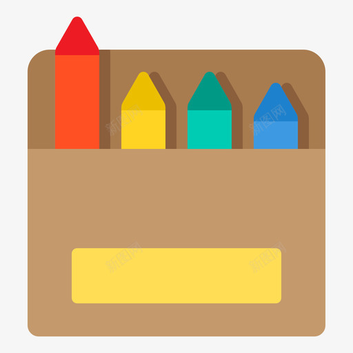 彩色铅笔文具和办公室15支扁平图标svg_新图网 https://ixintu.com 办公室 彩色 扁平 文具 铅笔