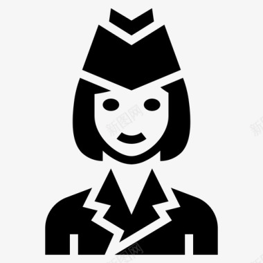 空姐职业女性加油图标图标