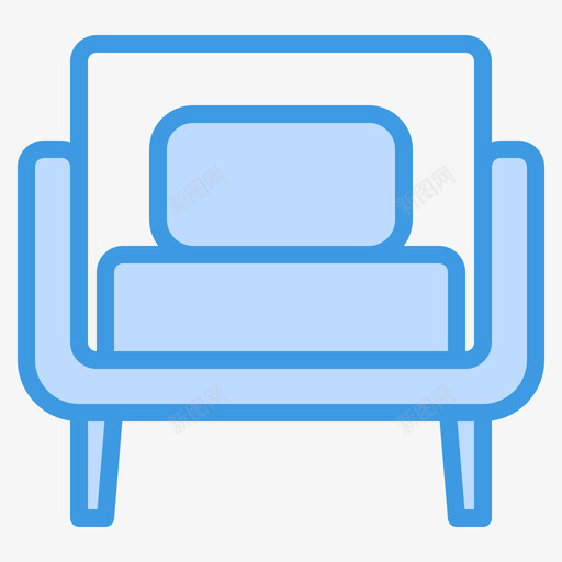沙发家具144蓝色图标svg_新图网 https://ixintu.com 家具 沙发 蓝色