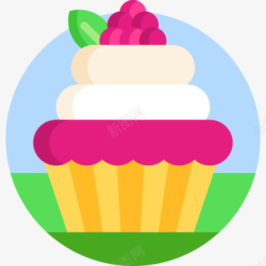 纸杯蛋糕糖果和糖果25扁平图标图标
