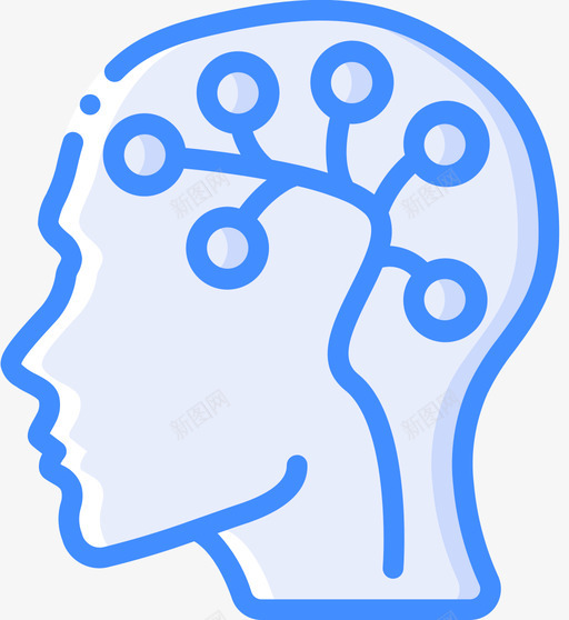大脑神经学3蓝色图标svg_新图网 https://ixintu.com 大脑 神经学 蓝色