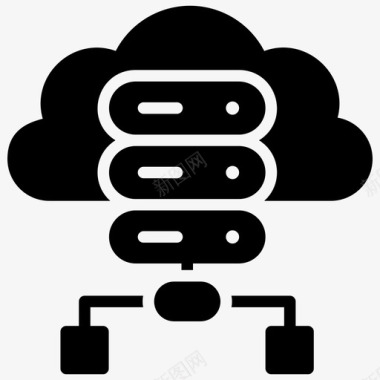 云计算服务器云连接云托管图标图标