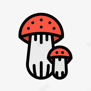 蘑菇秋天78线形颜色图标图标