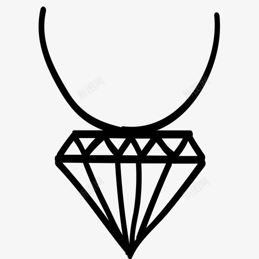 采购产品钻石项链钻石项链配件图标svg_新图网 https://ixintu.com 产品 时装 服装 配件 采购 钻石 项链