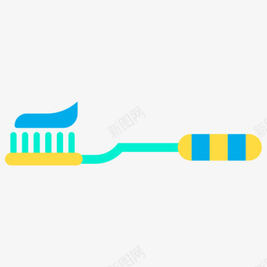 牙刷清洁94扁平图标图标