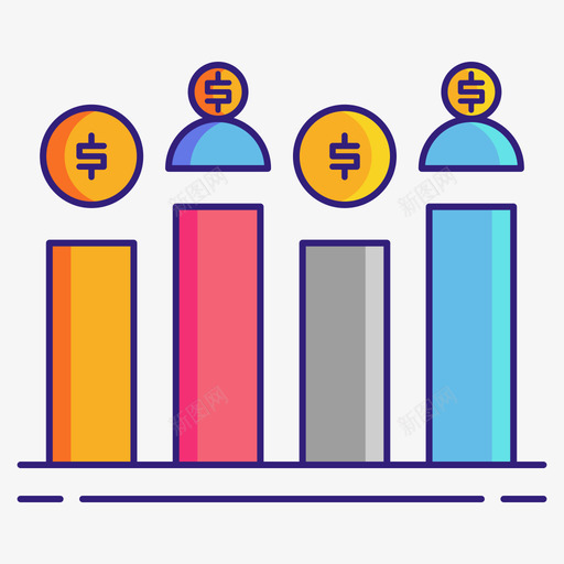 商业报告营销技术线条色彩图标svg_新图网 https://ixintu.com 商业 技术 报告 线条 色彩 营销