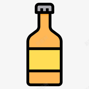 啤酒瓶瓶子和容器4线性颜色图标图标