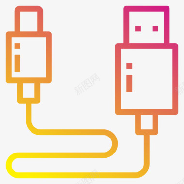 Usb电缆电子元件2渐变图标图标