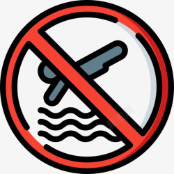 禁止潜水禁止潜水警告标志2线条颜色图标高清图片