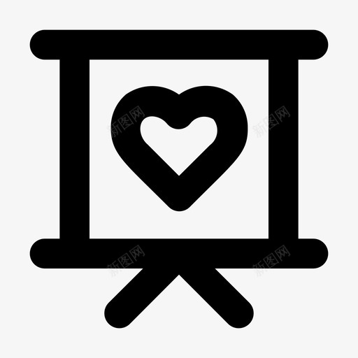 爱的呈现板投影仪图标svg_新图网 https://ixintu.com 呈现 图标 大胆 情人节 投影仪 浪漫 爱情 爱的 线图