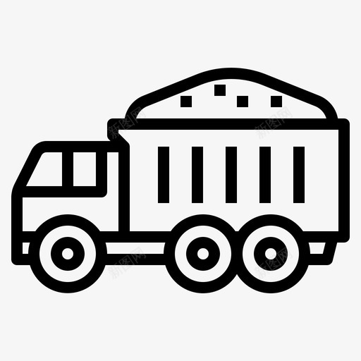 自卸汽车施工运输图标svg_新图网 https://ixintu.com 外线 施工 汽车 自卸 运输