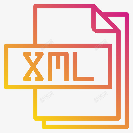 Xml文件文件格式3渐变图标svg_新图网 https://ixintu.com 文件 格式 渐变