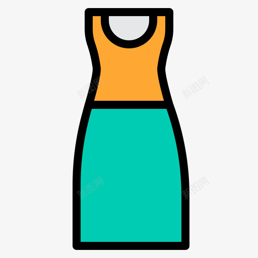 连衣裙衣服123线性颜色图标svg_新图网 https://ixintu.com 线性 衣服 连衣裙 颜色