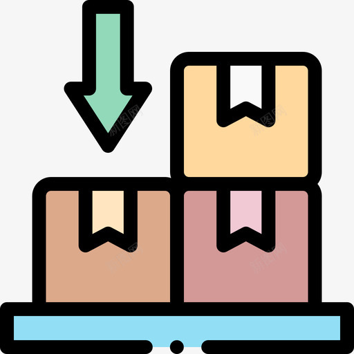托盘交付109线性颜色图标svg_新图网 https://ixintu.com 交付 托盘 线性 颜色