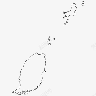格林纳达边界国家图标图标