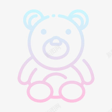 泰迪熊婴儿淋浴28梯度图标图标