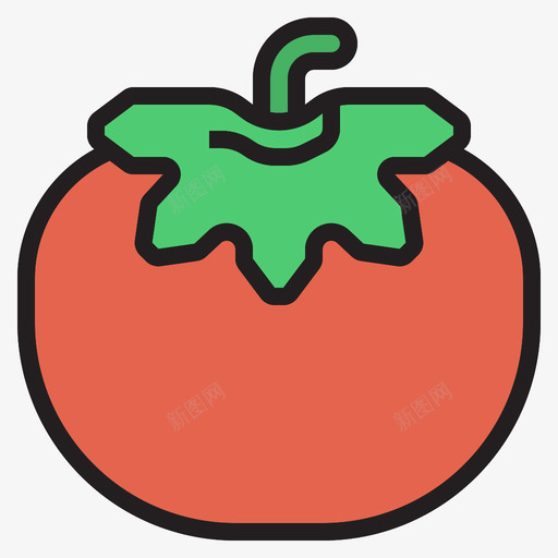 番茄水果和蔬菜2线形颜色图标svg_新图网 https://ixintu.com 水果 番茄 线形 蔬菜 颜色