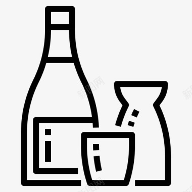 清酒饮料日式图标图标