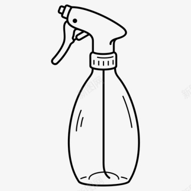 空塑料喷雾瓶清洁花园图标图标