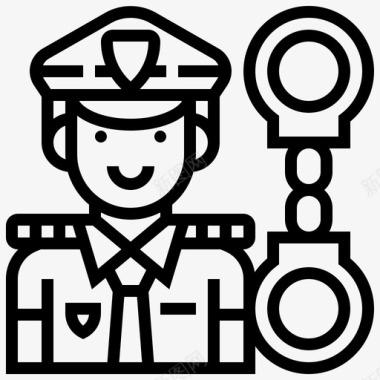 警察职业工作图标图标