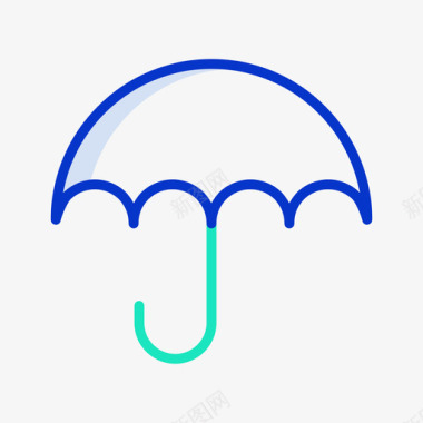 雨伞保险56轮廓颜色图标图标
