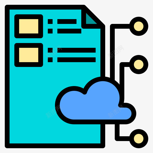 云数字服务2线颜色图标svg_新图网 https://ixintu.com 数字 服务 颜色