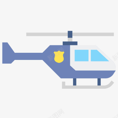 直升机警用48度扁平图标图标