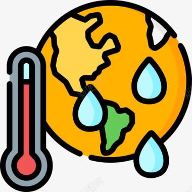 全球变暖生态学234线性色彩图标图标