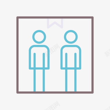 夫妇用户愤怒的房间线性颜色图标图标