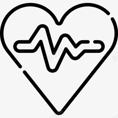 心率健康101线性图标图标