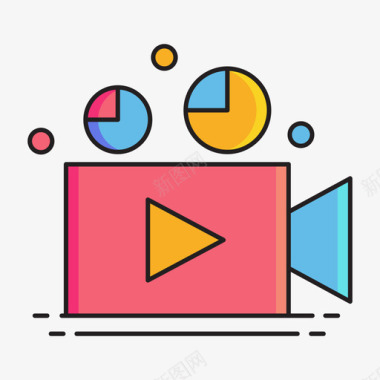 视频营销营销代理2线性颜色图标图标