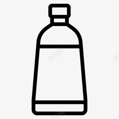 线性管瓶和容器图标图标