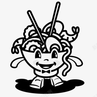 拉面筷子快餐图标图标