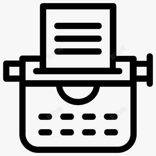 打字机写作小说作者概念图标svg_新图网 https://ixintu.com 作者 写作 图标 复印 小说 打字机 概念 线图