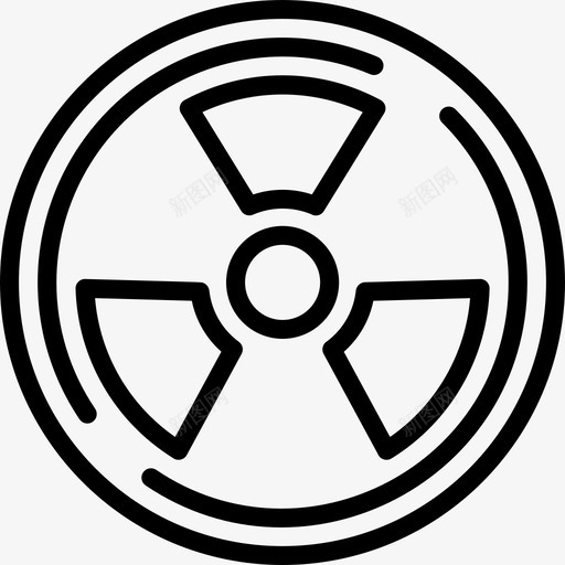 辐射警告标志4线性图标svg_新图网 https://ixintu.com 标志 线性 警告 辐射