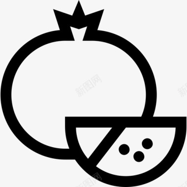 石榴水果和蔬菜56直线型图标图标