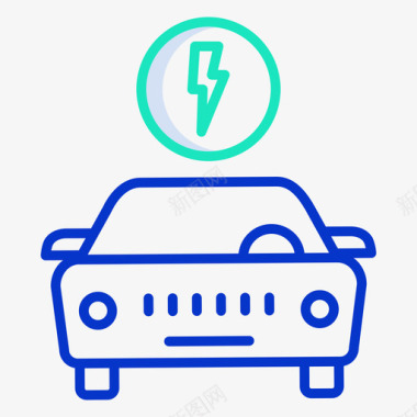 电动汽车能源52外形颜色图标图标